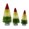 Bethany Lowe 6.0 Inch The Jolly Side Of Christmas Trees Christmas Decorative Tree Set , Christmas Decor Stripe Wooden Base
